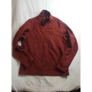 Ibex Sweater Men Small Red Wool Outdoor Gorpcore USA Pullover Wool Blend 1/2 Zip